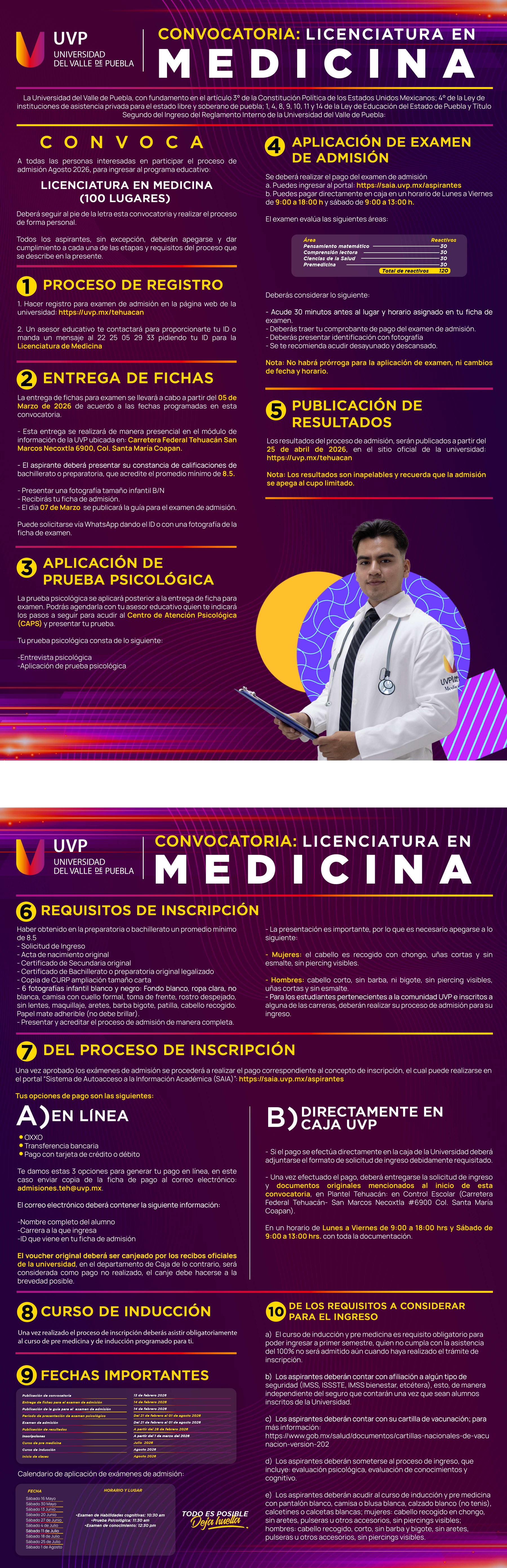 Convocatoria de Lic. en Medicina